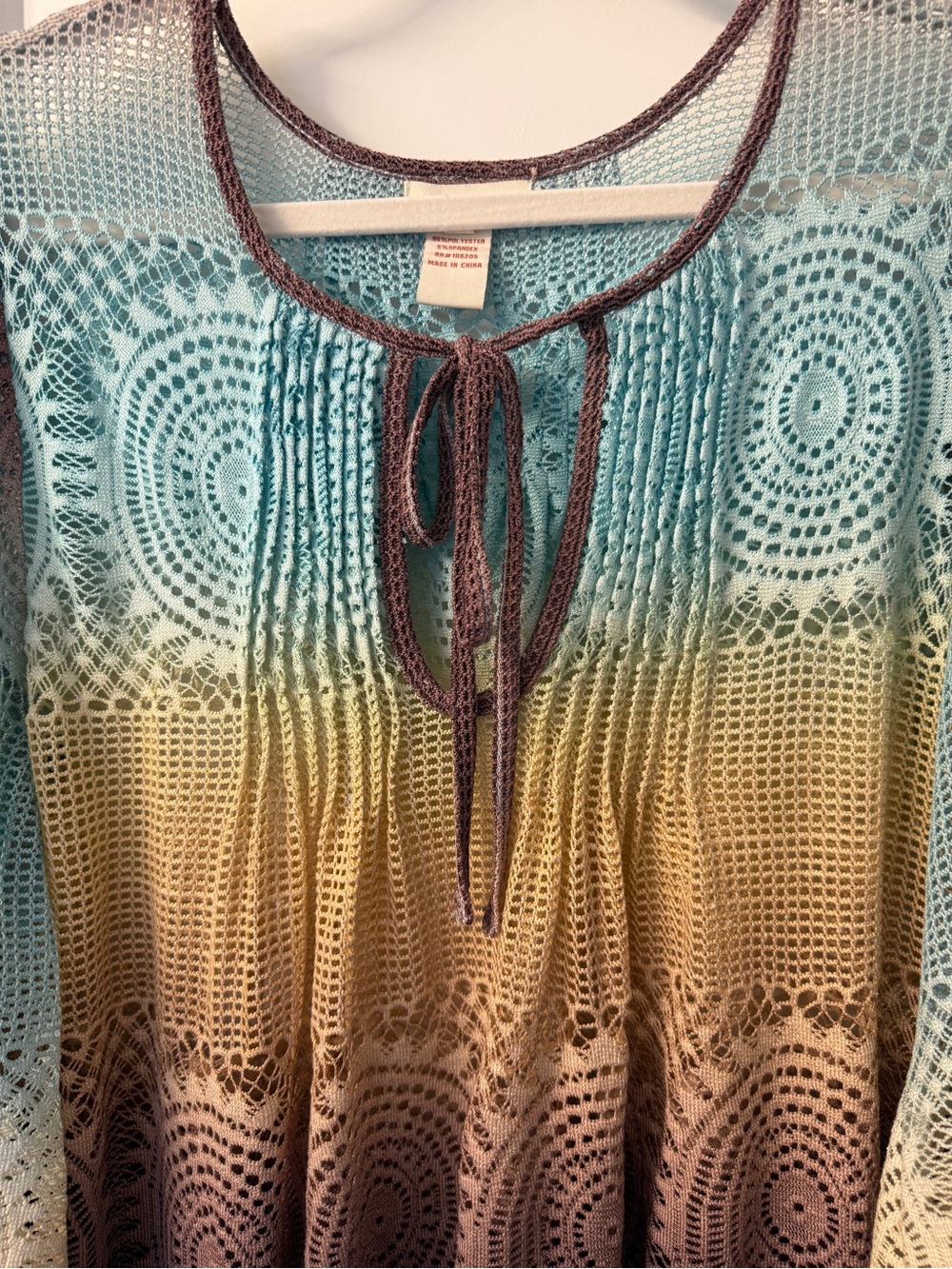 Sundance Horizons Ombre Sheer Knit  Blouson Tunic Size Medium Coastal Cowgirl - Picture 6 of 8